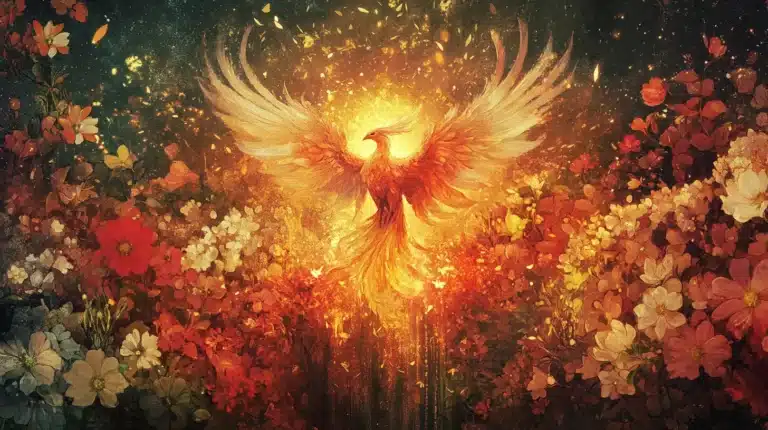 A Phoenix rising from its ashes