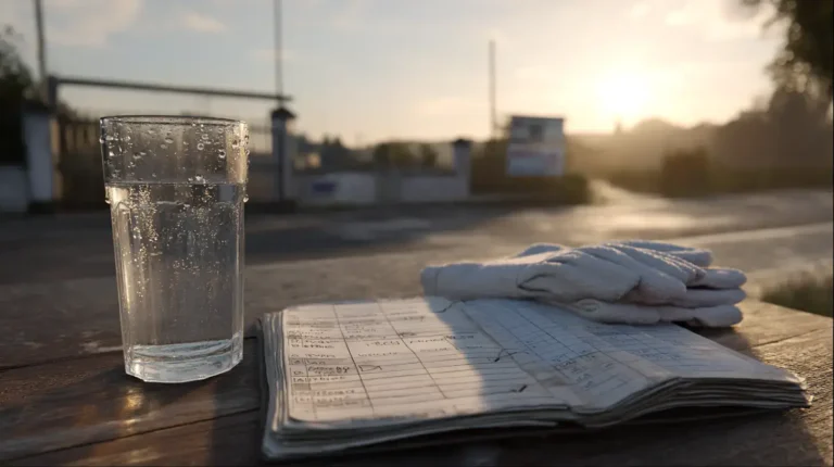 Photo-realistic cinematic still life on a wooden table at sunrise. Ifá Weekly Guidance