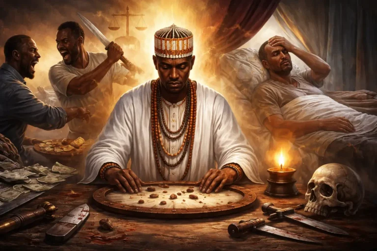Ifá's Guidance for the week of 12-28-2025. I Babalawo in front of an Opon Ifá.